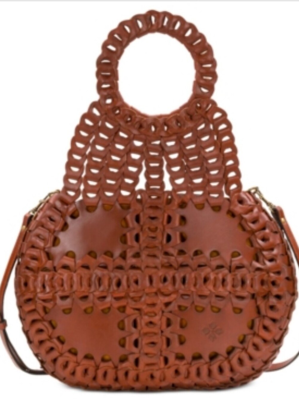 Patricia Nash Pisticci Chainlink Leather Shoulder Bag - Florence/Gold. NWT